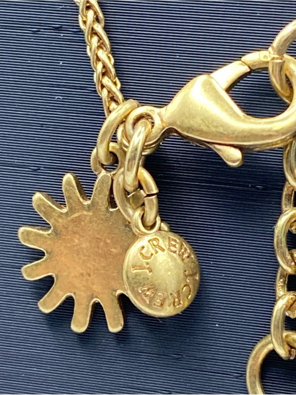 J.Crew Gold-Plated Celestial Sun & Stamped Coin Medallion Pendant Necklace